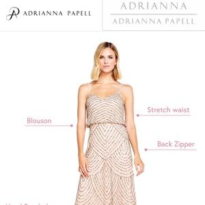 Adrianna Papell Art Deco beaded dress. Size 14. Worn once.